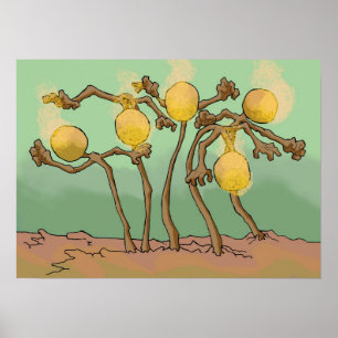 Poster champignon de japonais-lanterne-boue