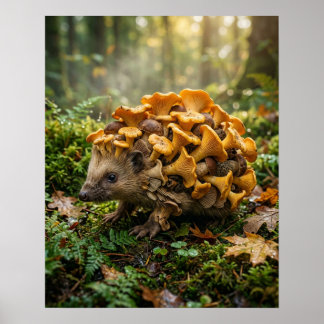 Poster Champignon Girolle Porc-épic