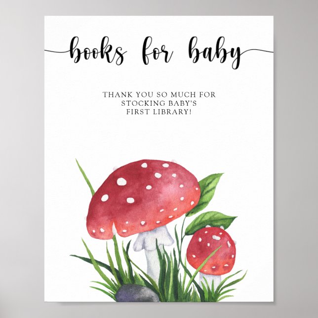 Poster Champignons d'aquarelle - livres pour bébé (Devant)