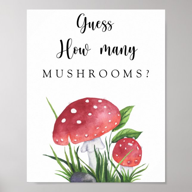Poster Champignons - devinez combien de CHAMPIGNONS (Devant)