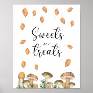 Poster Champignons - douces et délicieuses baby shower