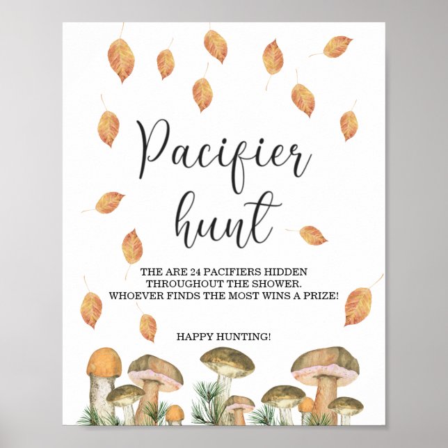 Poster Champignons forestiers - chasse à la sucette jeu d (Devant)