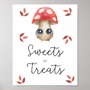 Poster Champignons mignons - bonbons et friandises baby s