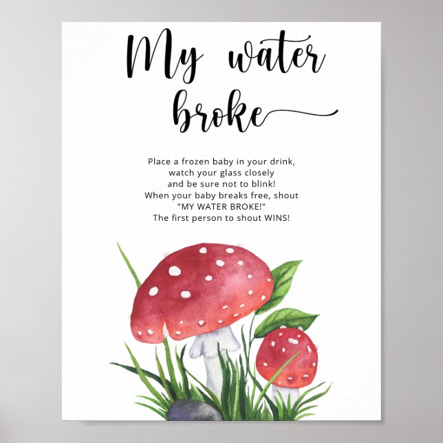 Poster Champignons Mon eau a cassé le jeu (Devant)