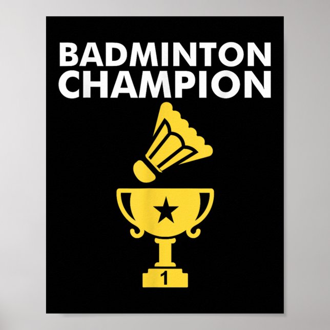 Poster Champion de Badminton Birdie  (Devant)