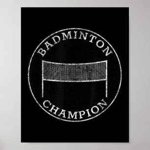 Poster Champion de badminton Famille compétitive Cour arr