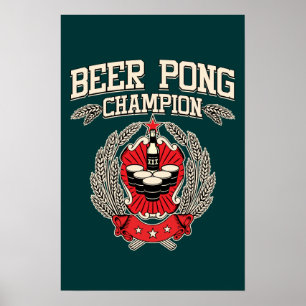 Poster Champion de Beer Pong