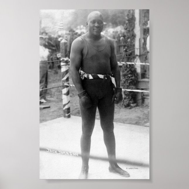 Poster Champion de boxe Jack Johnson (Devant)
