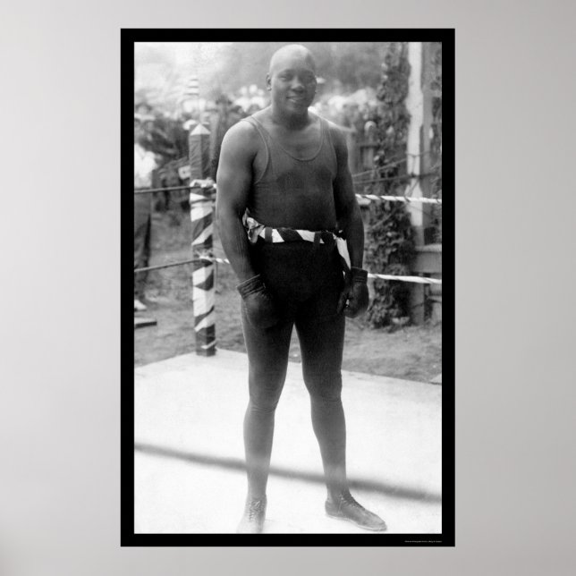Poster Champion de boxe poids lourd Jack Johnson 1912 (Devant)