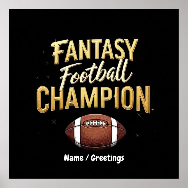 Poster Champion De Football Imaginaire Dominez Comme Un P (Devant)
