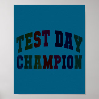 Poster Champion de journée de test drôle testant tout ens
