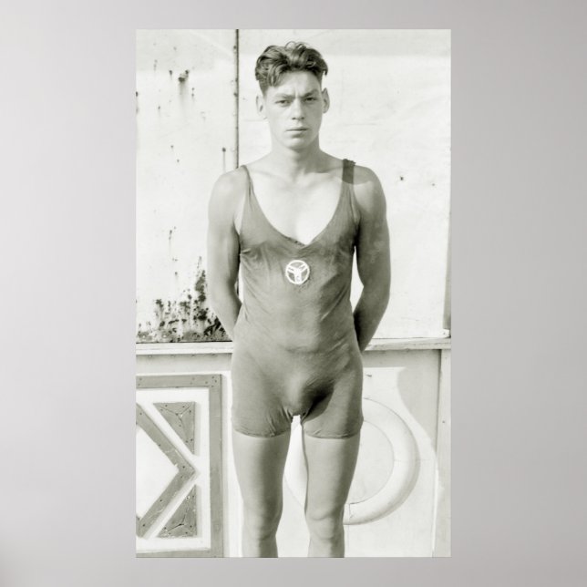 Poster Champion de natation des années 1920 (Devant)