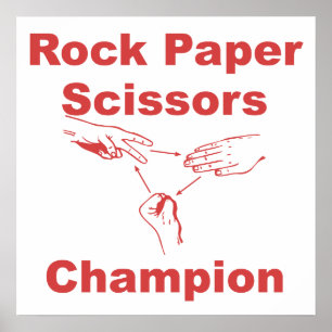 Poster Champion de papier de ciseaux de roche