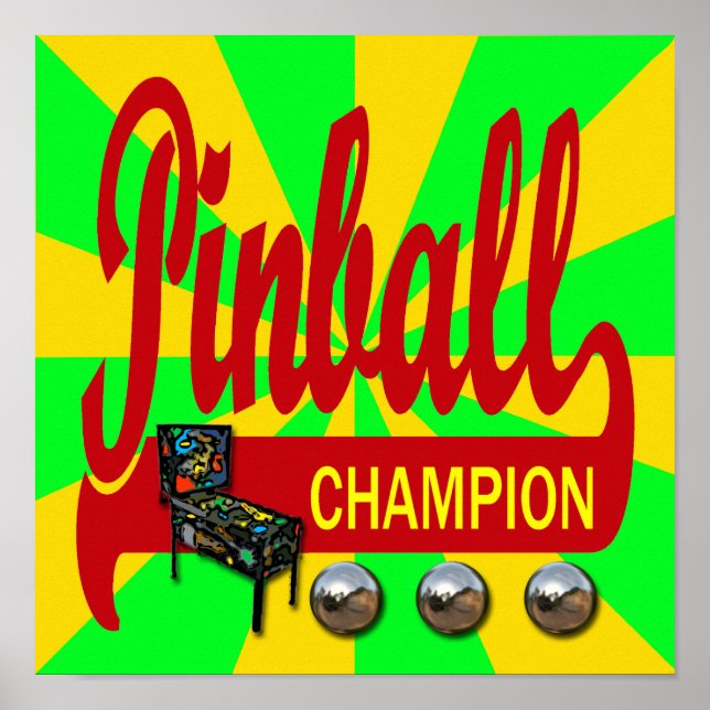 Poster Champion de Pinball (Devant)