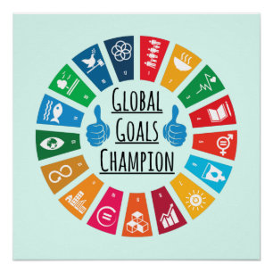 Poster Champion des objectifs mondiaux des ODD des Nation