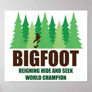 Poster Champion du monde de cache-cache de Bigfoot