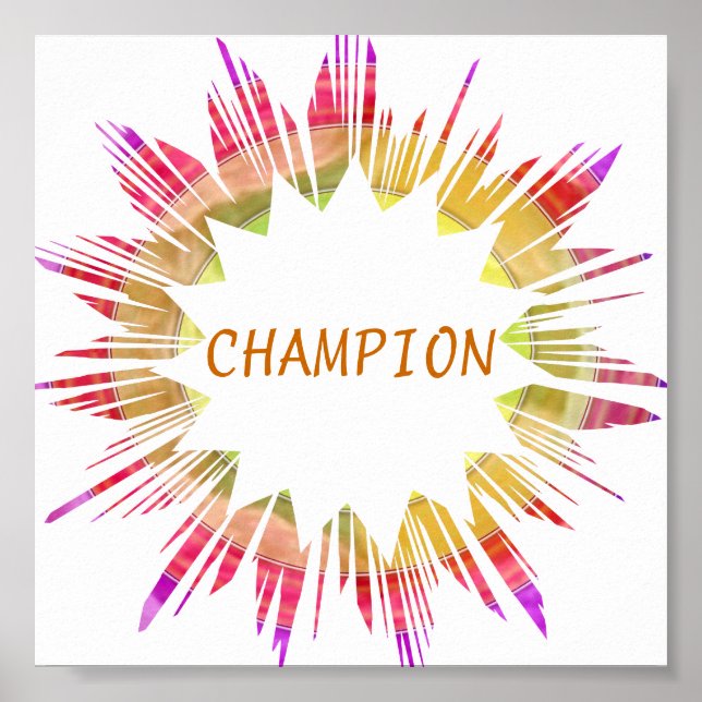 Poster CHAMPION : Modifier le texte à votre propre place (Devant)