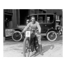 Champion Motorcycle Racer, 1922. Photo vintage