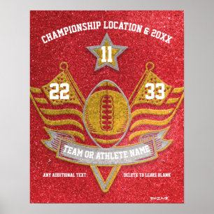 Poster Championnat de football sportif Parties scintillan