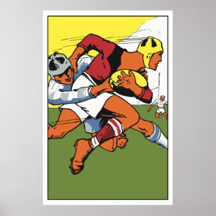Poster Championnat de rugby rétro et