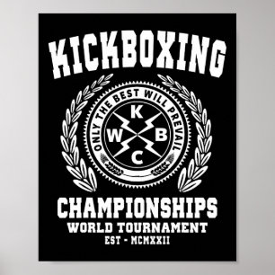 Poster Championnats de kickboxing, T Shirt de kickboxing,
