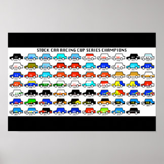 Poster Champions de la série stock Car Racing Cup