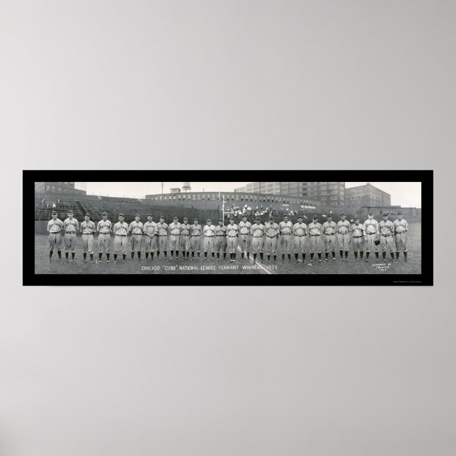 Poster Champions des Cubs de Chicago Photo 1929 (Devant)
