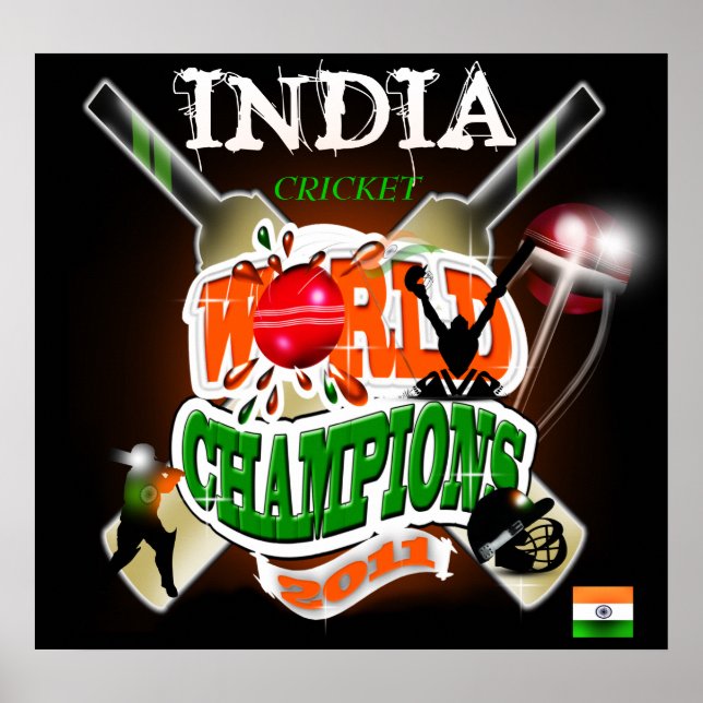 Poster Champions du monde de la Coupe ICC de cricket 2011 (Devant)