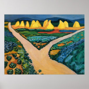 Poster Champs de légumes par August Macke, Beaux-arts vin