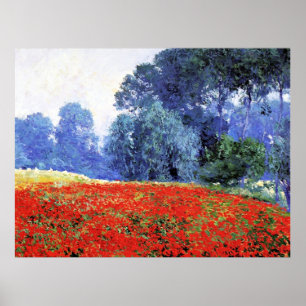 Poster Champs de Pavots, belle peinture de Guy Rose