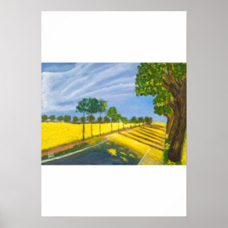 Poster Champs dorés et chemin