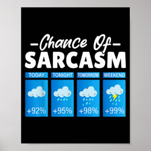 Poster Chance drôle de sarcasme humour hommes drôles sarc