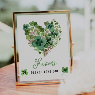 Poster Chance Lucky Charm Baby shower Shamrock Favoriser