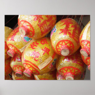 Poster Chanceux Lanternes en papier chinois