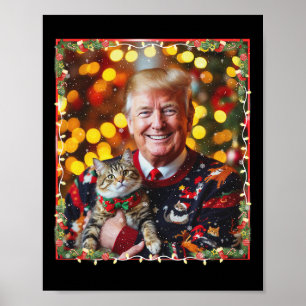 Poster Chandail de Noël drôle Trump pour les Amoureux de