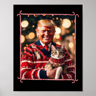 Poster Chandail de Noël drôle Trump pour les Amoureux de 