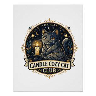 Poster Chandelle Cosy Cat Cat Papa Idée Cadeau - Chandell