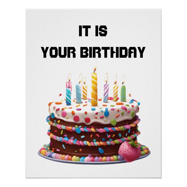 Poster Chandelles de gâteau d'anniversaire Personnalisé C (Devant)