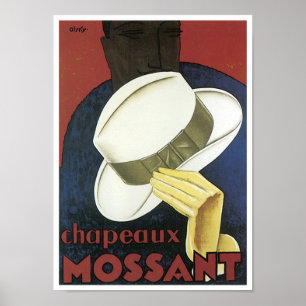 Poster Chaneaux Mossant Vêtements Vintages Ad