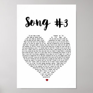 Poster Chanson 3 Coeur Chanson Lyrique Mur Art Imprimer