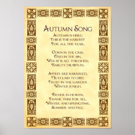 Poster Chanson d'automne Thanksgiving Harvest Poem 10x14 