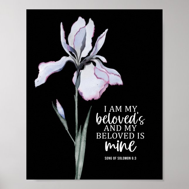 Poster Chanson de Salomon 6:3 Je suis l'Iris blanc de mon (Devant)