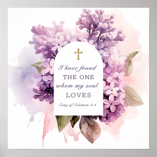 Poster Chanson de Salomon Mariage Bible Verse Cross (Devant)