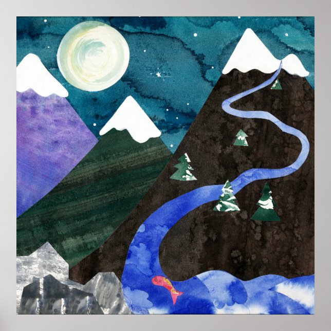 Poster Chansons de nuit Mountain Stream (Devant)