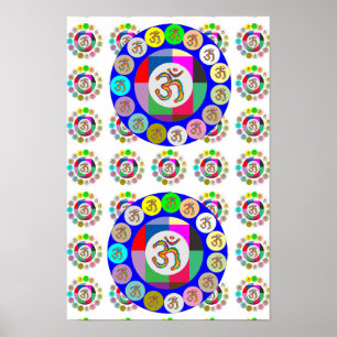 Poster Chant 108 : Motif d'OmMantra d'INCANTATION d'OM