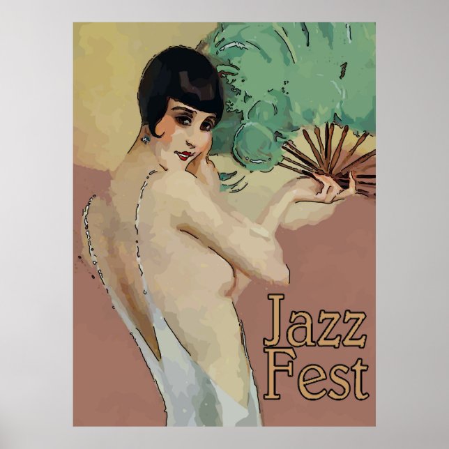 Poster Chanteur du vintage Jazz Fest (Devant)