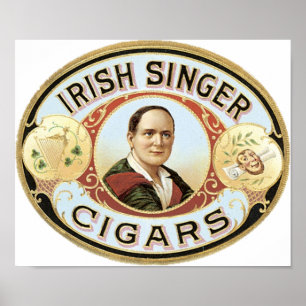 Poster Chanteur irlandais Cigar Étiquette