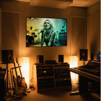 Poster Chanteuse de Rock Grunge Tenace