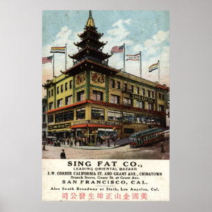 Poster Chantez le gros cru 1915 de Chinatown San