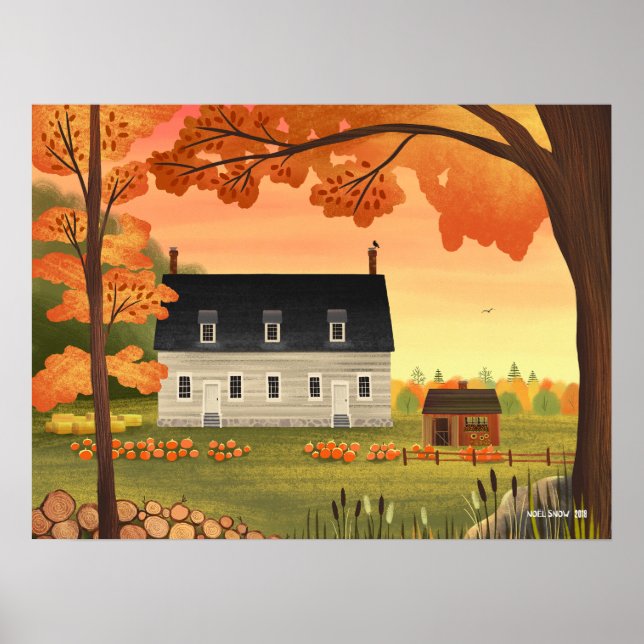 Poster Chantier Automne Citrouille Patch (Devant)